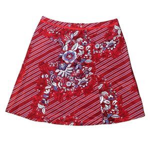 Live A Little Red Paisley Bandana Boho A-Line Skirt Women’s 18W